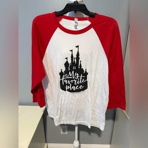 Disney Castle Red and White Shirt